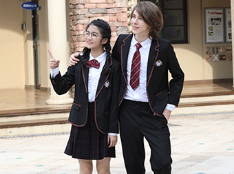 學生撞色條西裝校服定制套裝